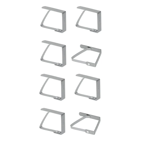 Lot de 8 fixe-nappes en inox