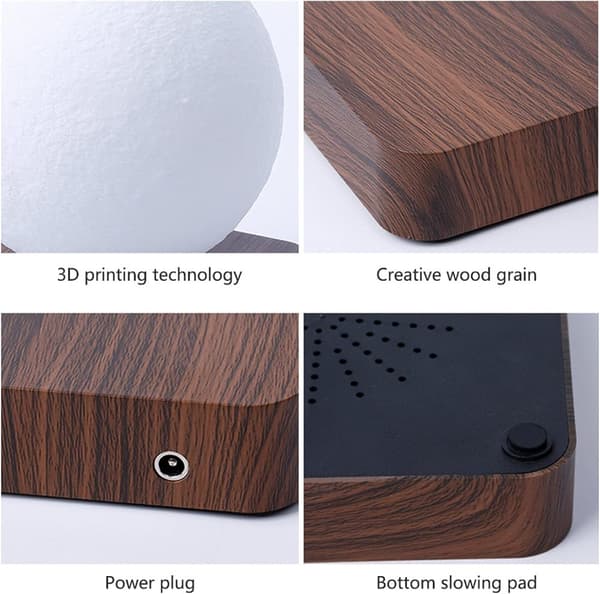 Flytende Flytende Maglev Lampe Atmosfærelampe Moon Walnut