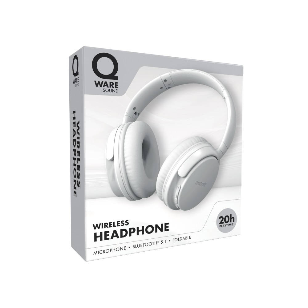 Qware Sound draadloze headset - wit