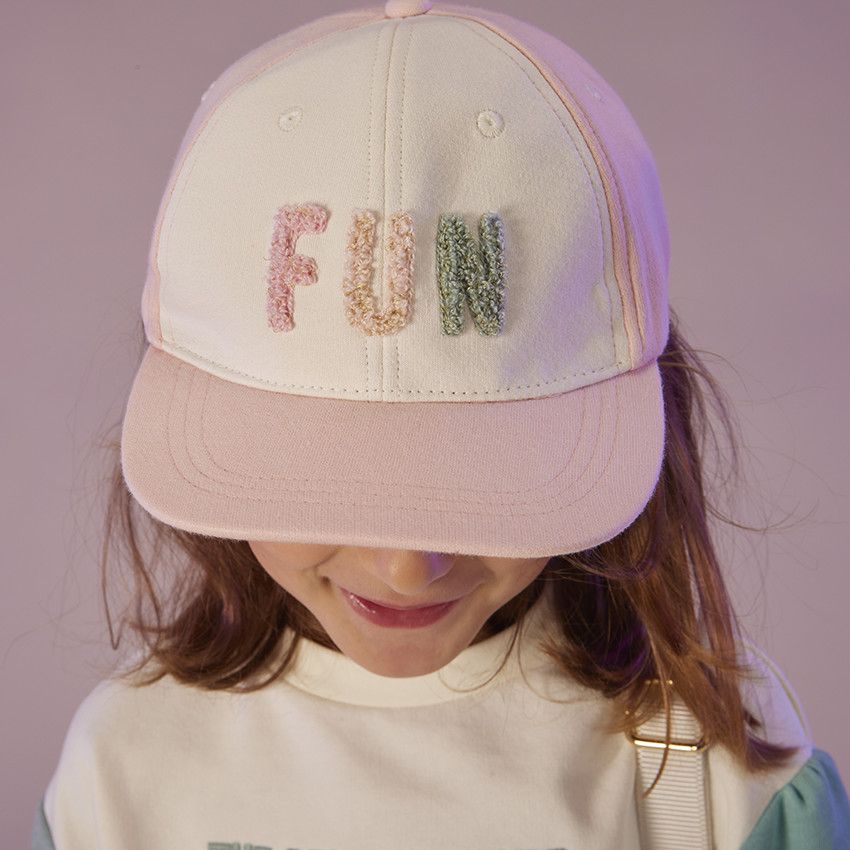 Casquette snapback Fun avec patchs bouclettes pour fille - Rose