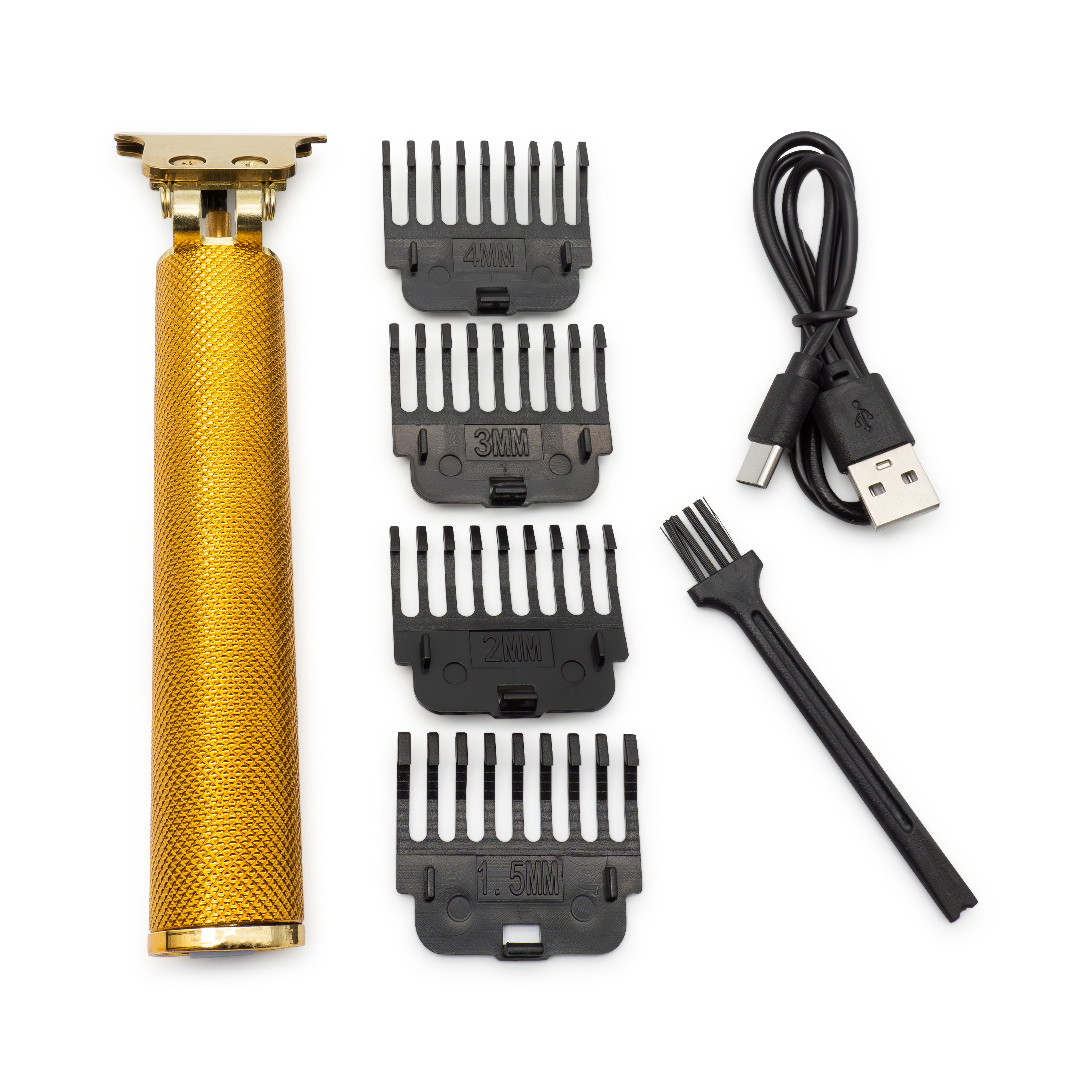 Elektrische Fast Charge USB Reise Haarschneide Maschine Akku Rasierapparat Barttrimmer (1.5-4mm) - Gold