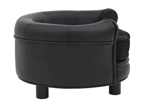 Canapé pour chien Noir 48x48x32 cm Peluche et similicuir
