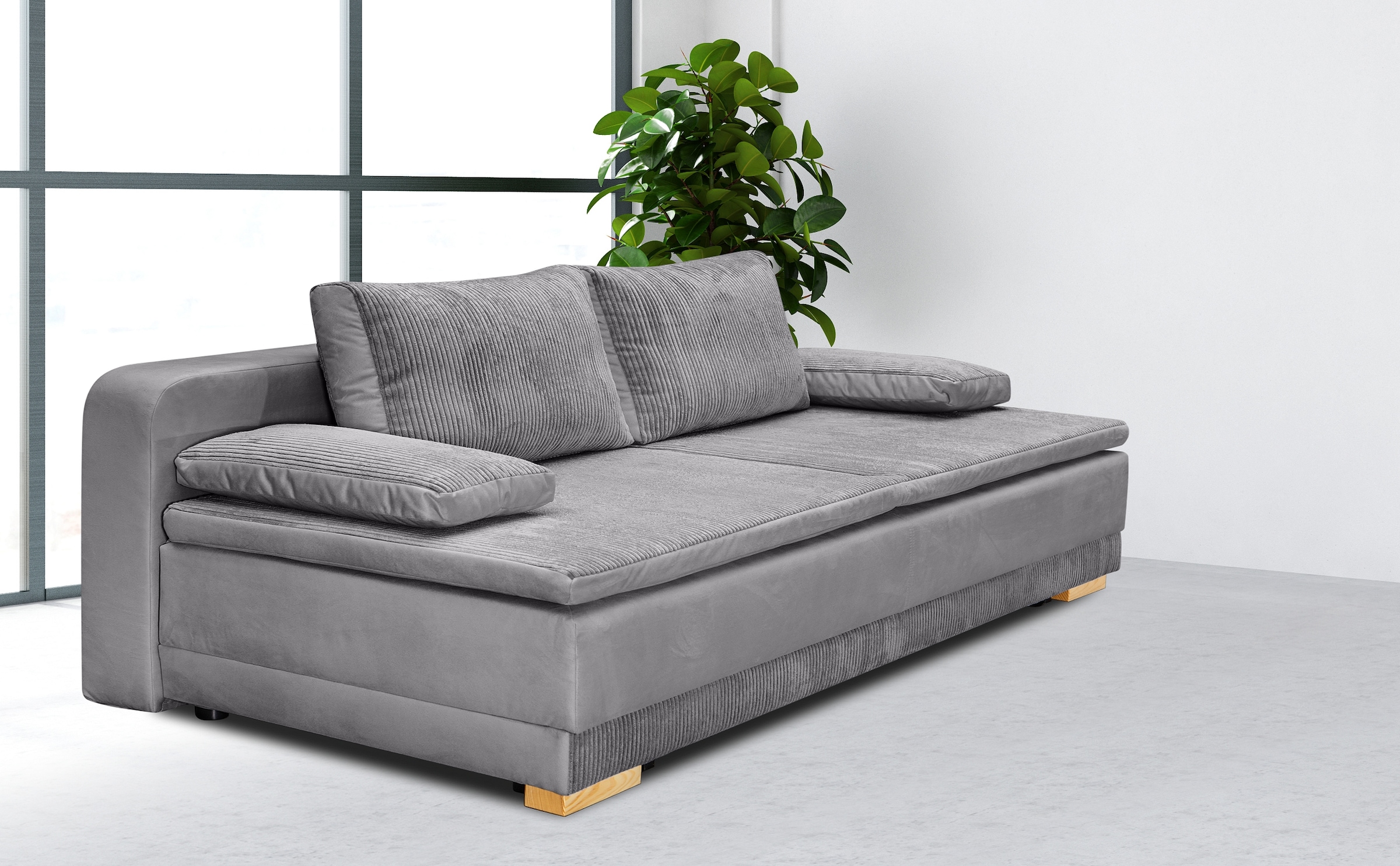 INOSIGN Schlafsofa »Ben« mit Boxspringaufbau, Bettfunktion & Bettkasten, Dauerschlafsofa