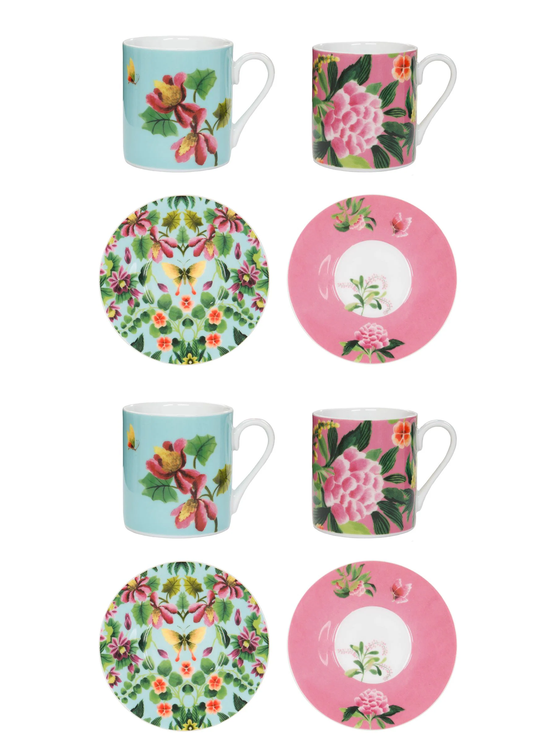 Designers Guild - Ikebana - 4 espressokopjes en -schotels
