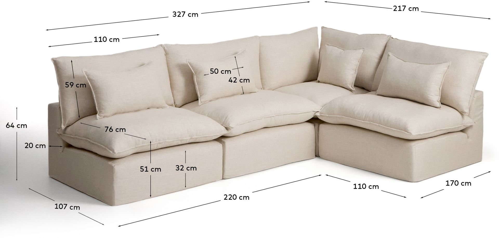 Kave Home Anarela Beige Hoekbank