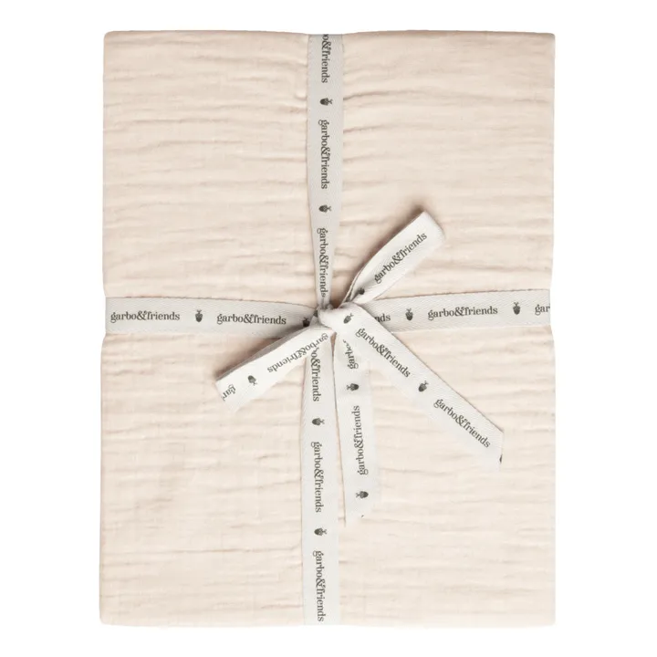 garbo&friends Drap-housse en mousseline de coton | Sable