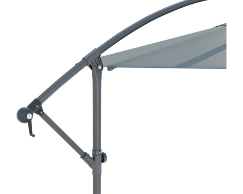Soluna Lyon zweefparasol, Ø 300 cm, hoogte 270 cm, donkergrijs