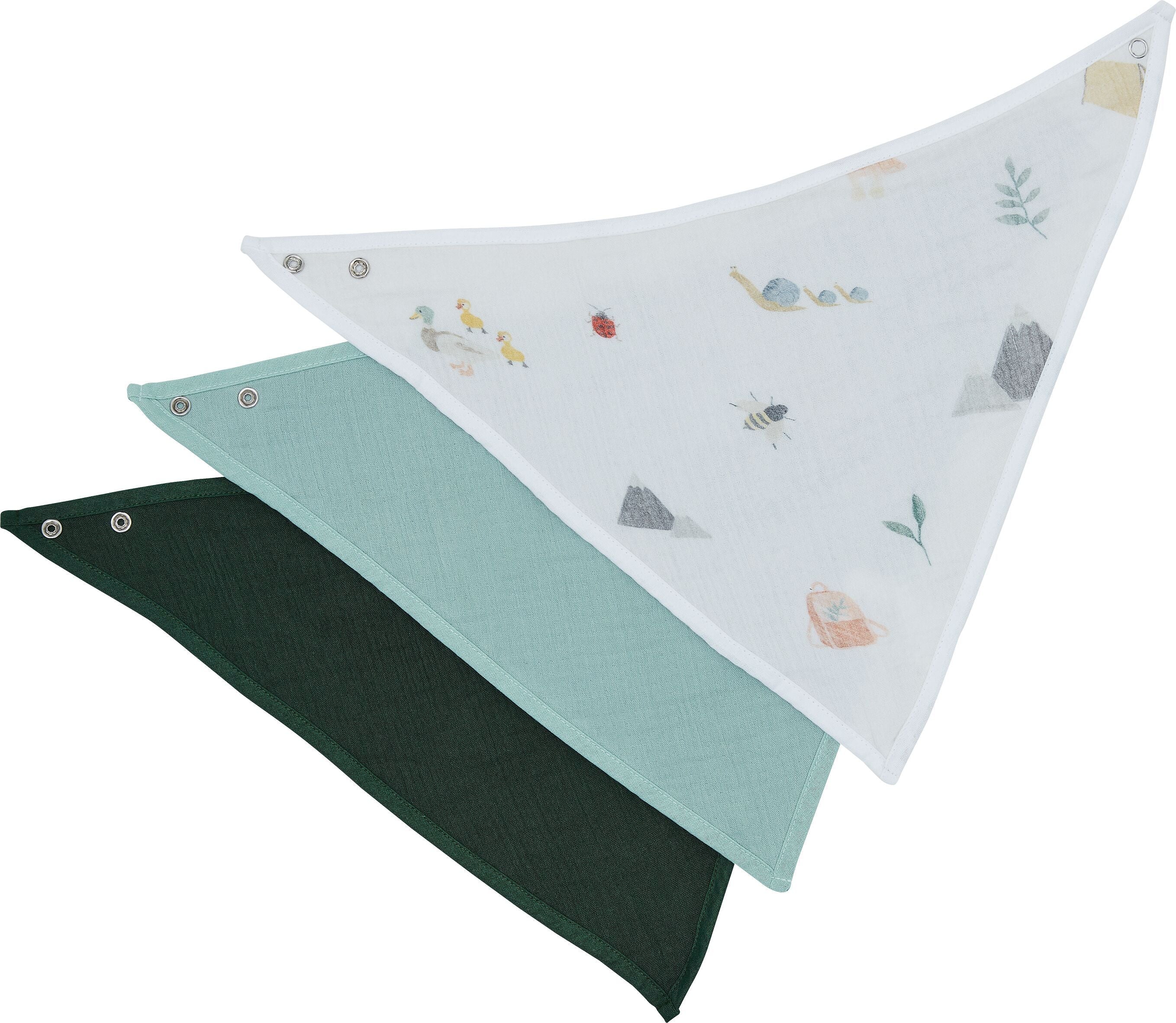 LELITA Lätzchen 3er Set, spitz, 43x28 cm - Multicolor / B: 43.0 cm x H: 28.0 cm