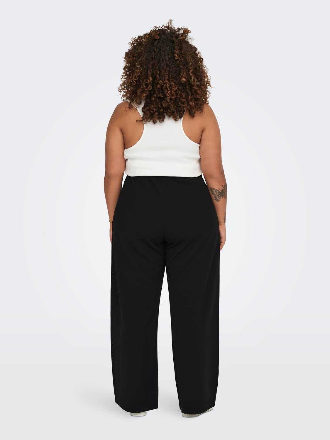 CARSTILLA Normal geschnitten Hose mit weitem Beinschnitt Black