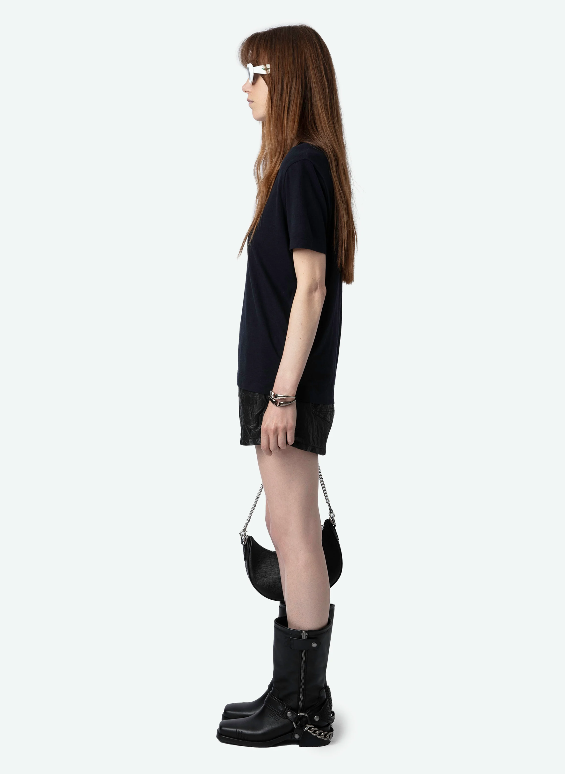 WASSA - Tee-shirt col V| Bleu