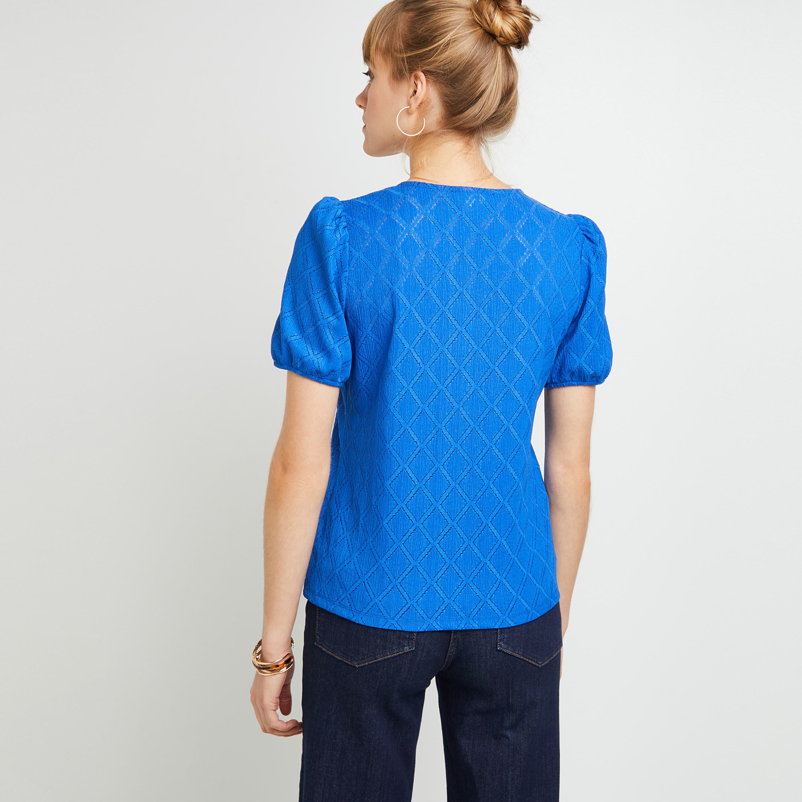 Tshirt ajouré femme - BLEU
