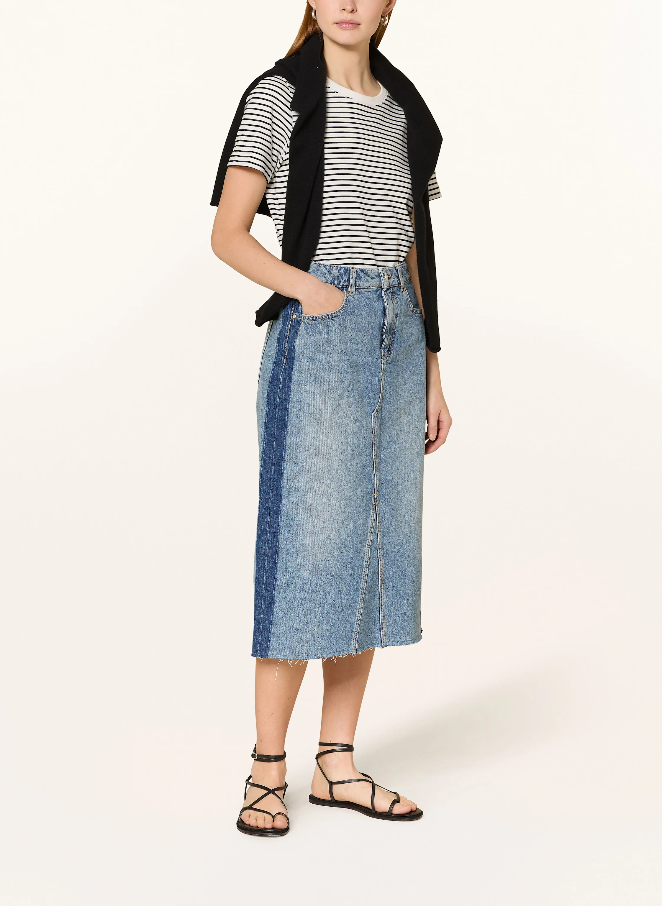 OPUS Jeansrock RINSO STRIPE