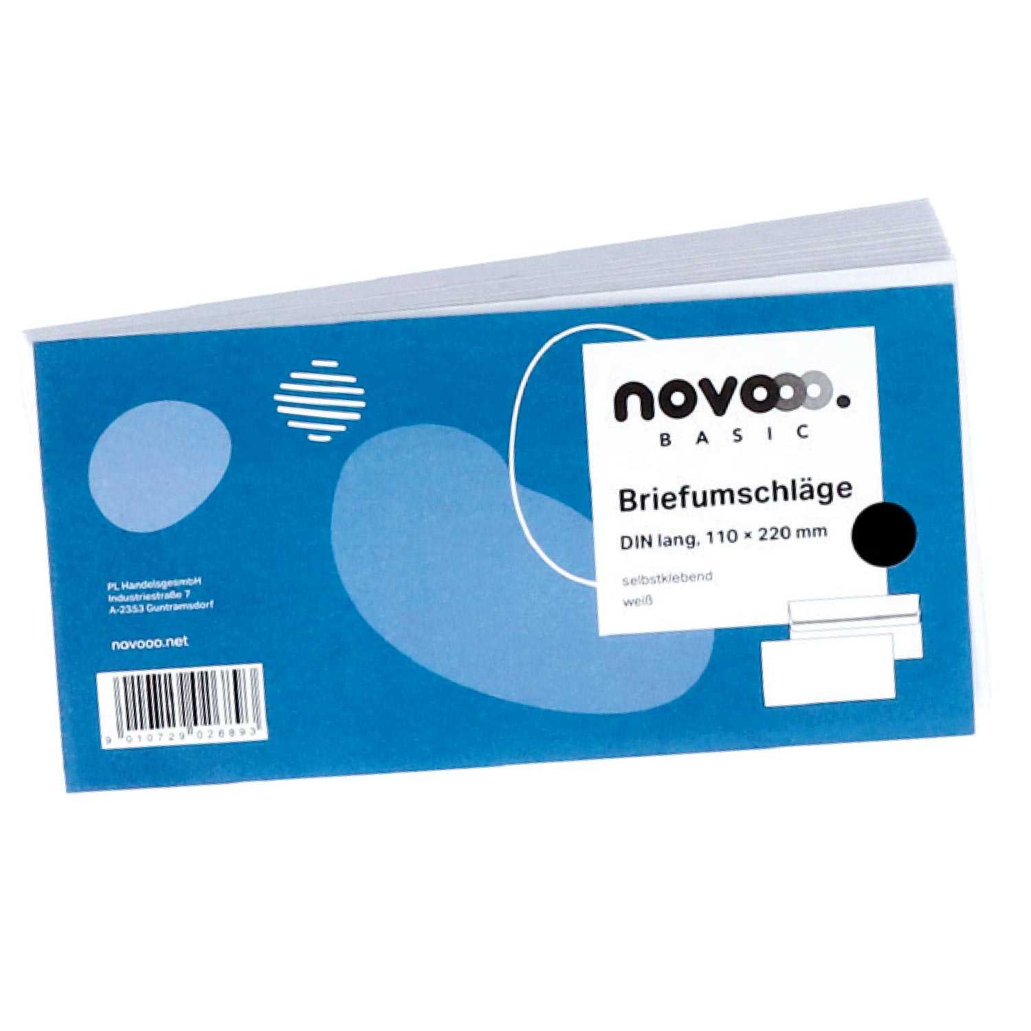 novooo Briefumschläge DIN lang 25er, weiß