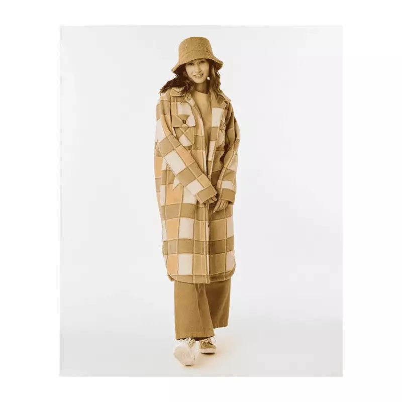 Veste femme RIPCURL Long Line Check Jacket Khaki