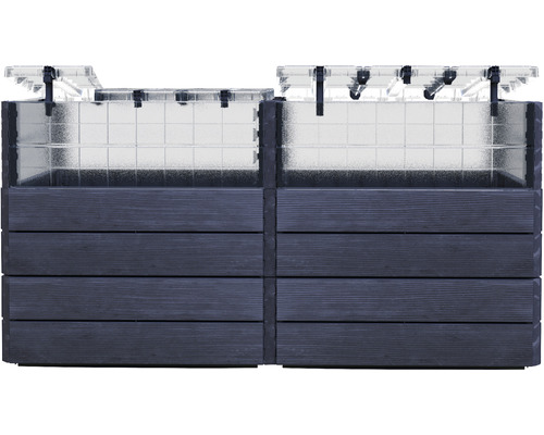 Klassieke verhoogde tuinbak GARANTIA Ergo Quadro Turbo Plus 2 L 80 incl. Flora waterbesparend systeem 160 x 80 x 80 cm hout