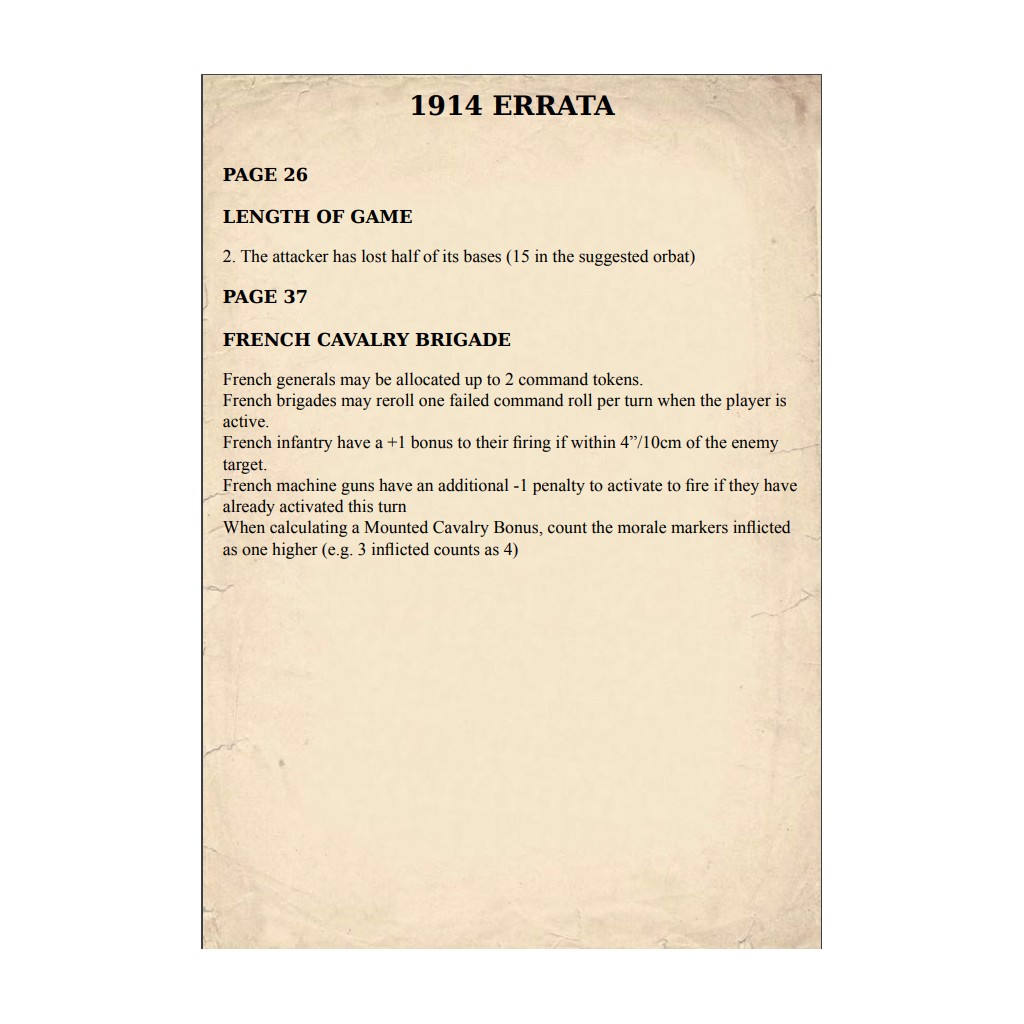 1914: Rule Book & Card Deck