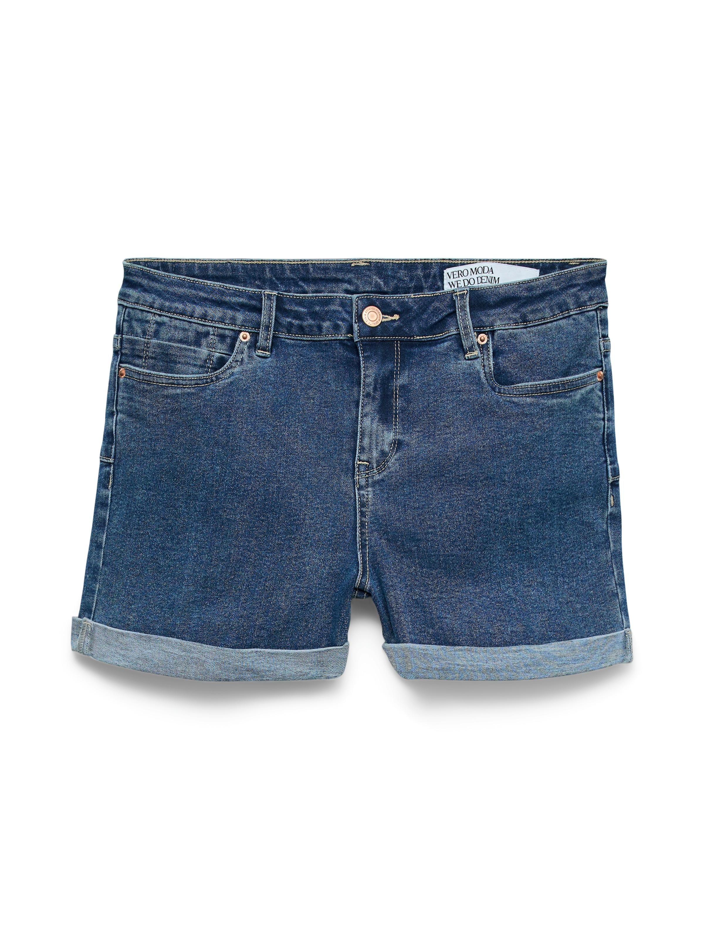 Vero Moda Jeansshorts »VMLUNA MR FOLD SHORTS MIX GA NOOS«, mit Umschlagsaum