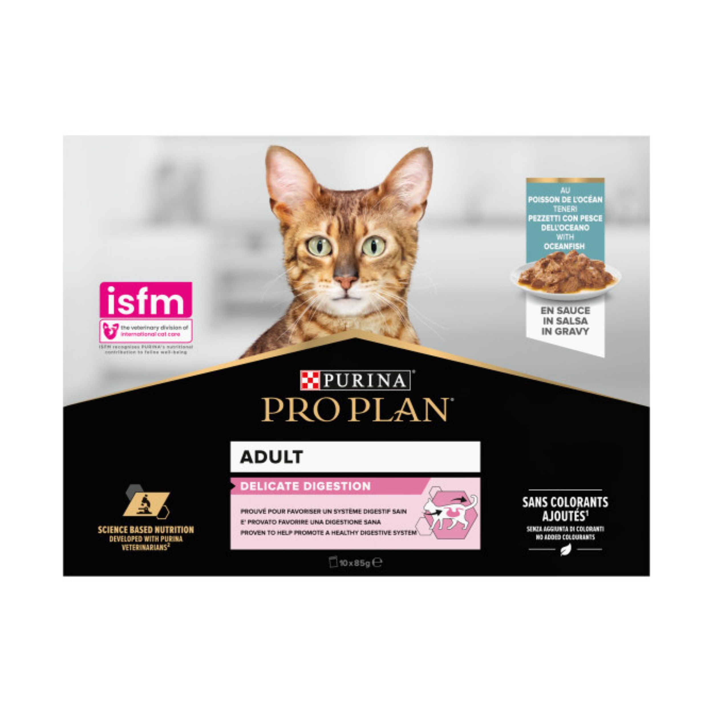 Purina Pro Plan Delicate Digestion Adult Kat  | 10 x 85 gram maaltijdzakjes vis | 15799.2