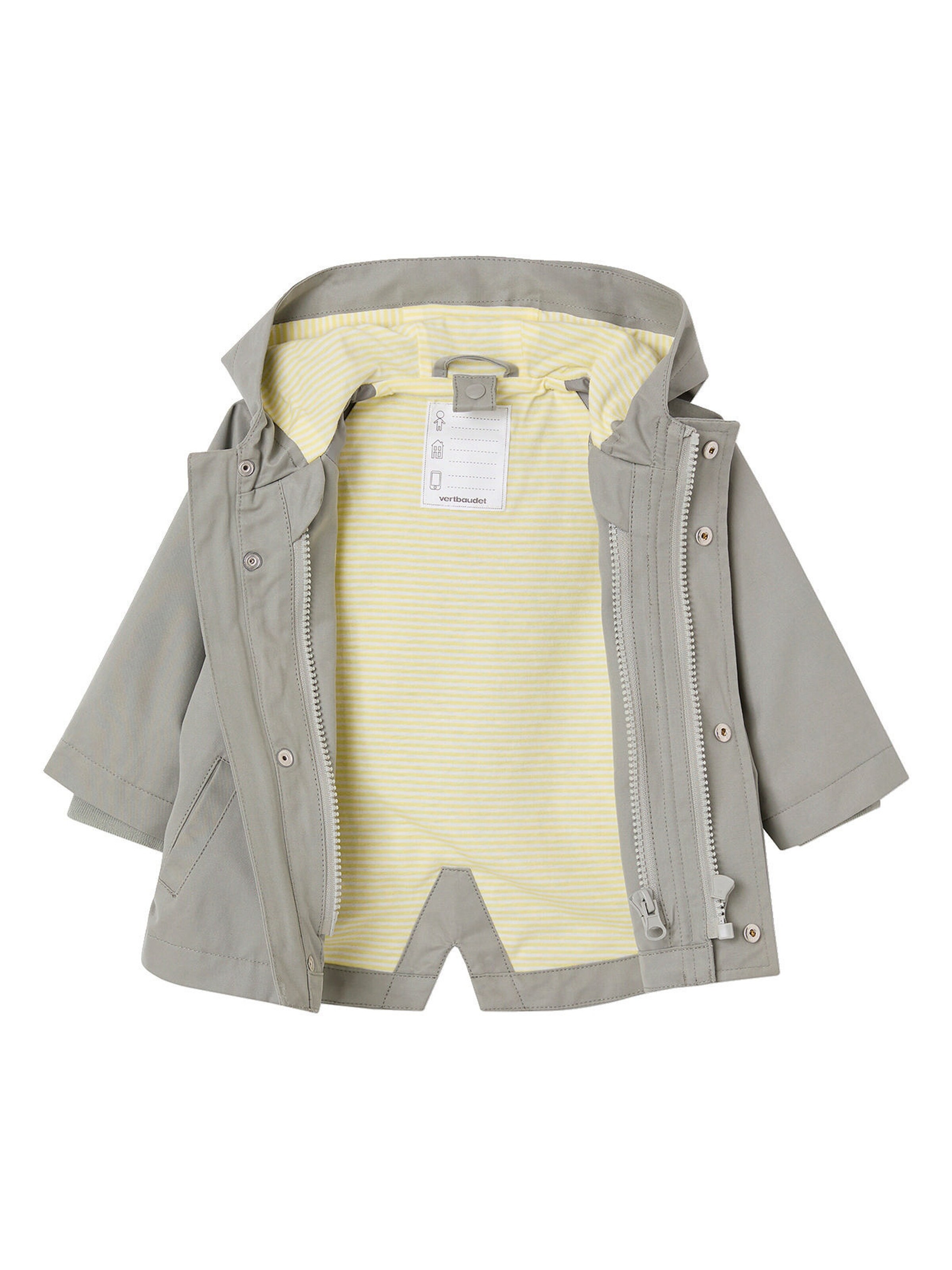 Vertbaudet Baby 3-in-1-Übergangsjacke mit Teddyfleece-Weste salbeigrün
