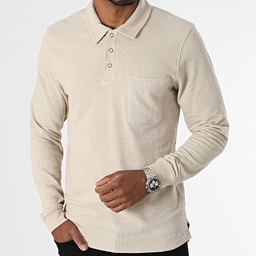 Polo Manches Longues Poche Ben Beige