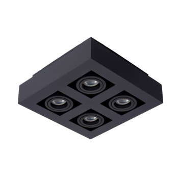 Lucide XIRAX plafondspot LED Dim to warm GU10 2200K/3000K Zwart