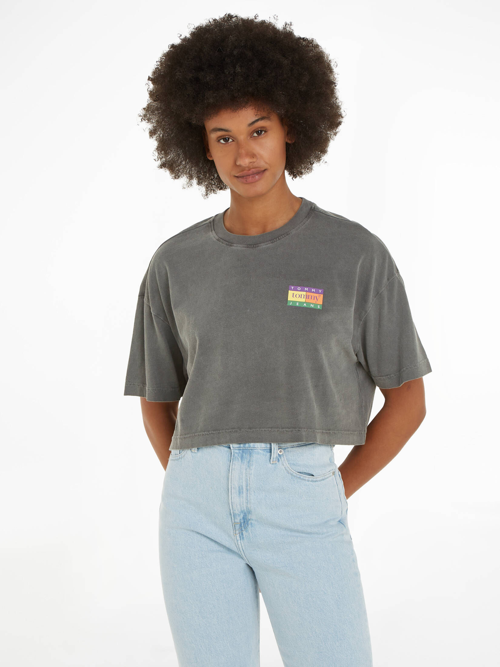 Tommy Jeans| Damen T-Shirt SUMMER FLAG Cropped Fit
