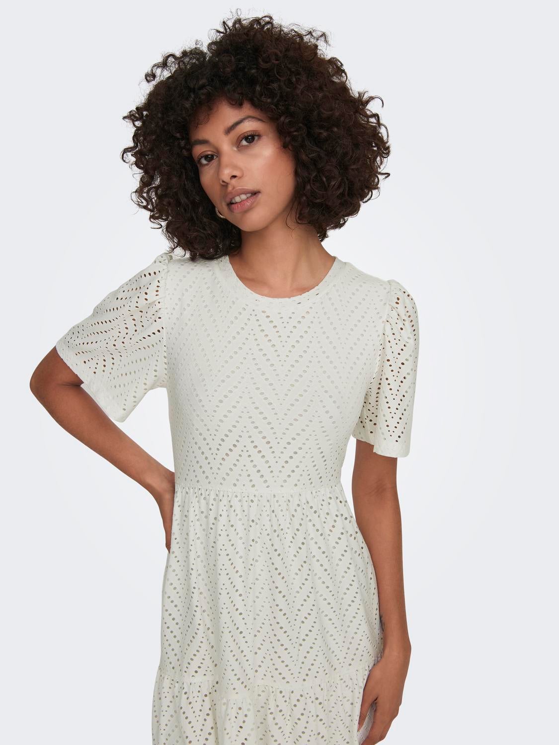 JDYCARLA Kurzes Kleid Cloud Dancer