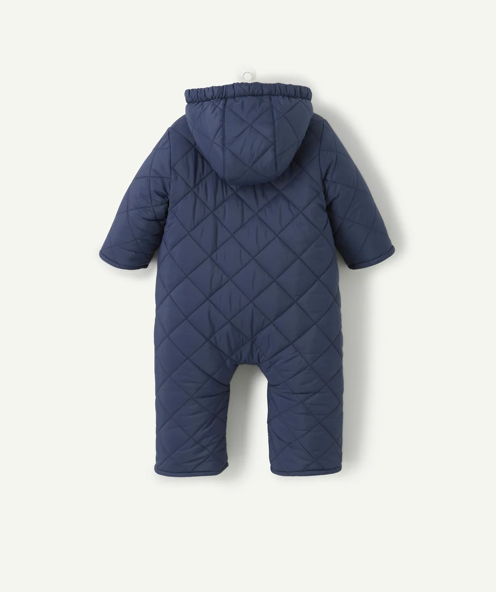 COMBI-PILOTE RÉVERSIBLE BÉBÉ EN REMBOURRAGE RECYCLÉ BLEU MARINE ET SHERPA AVEC COEUR