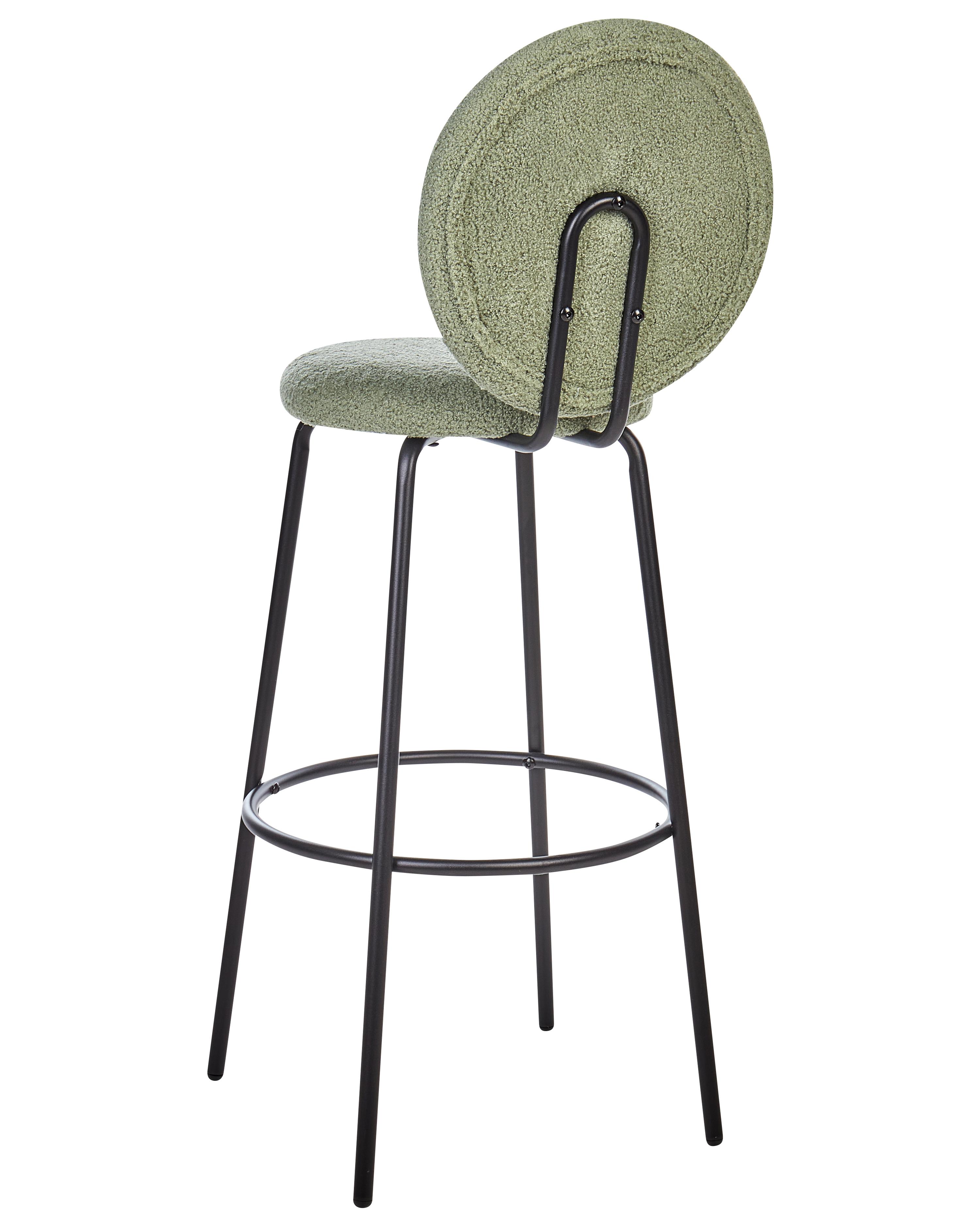 Set van 2 barstoelen EMERY Bouclé Lichtgroen