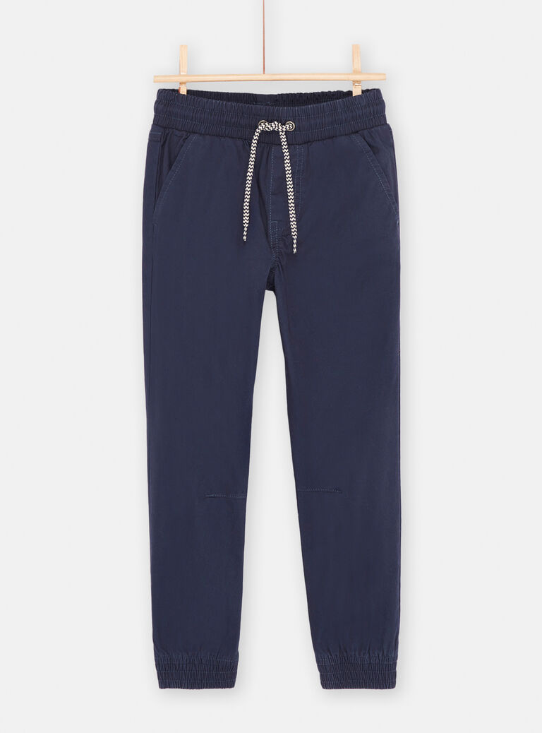 Pantalon bleu marine à taille élastiquée garçon
