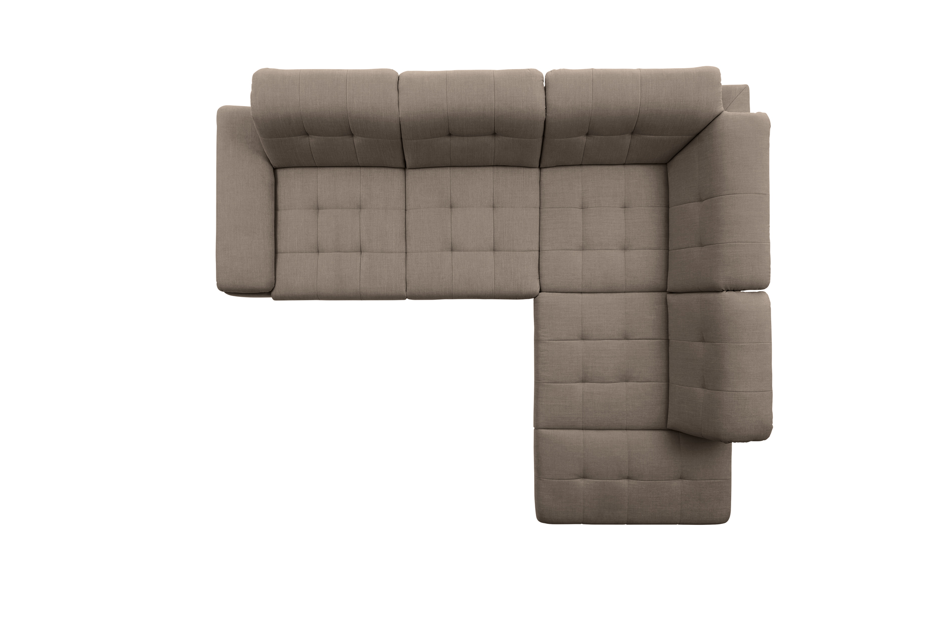 polsterpower Ecksofa - Miro mandel - Basismodell - Ottomane rechts