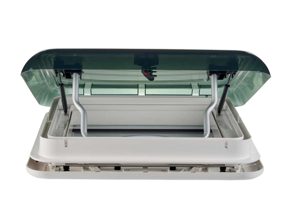 Aoyi Skylight LED 40x40 dakluik met permanente ventilatie - Smoke