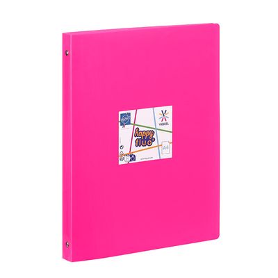 Viquel Happy Fluo - Classeur 4 anneaux - Dos 25 mm - A4 - disponible dans différentes couleurs