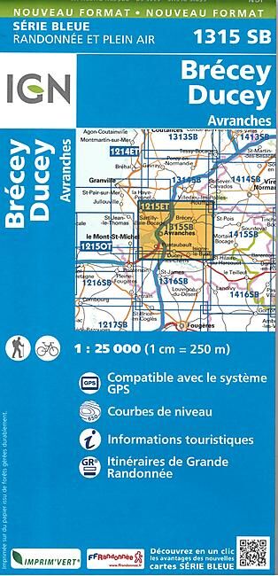 IGN - 1315 SB BRECEY DUCEY AVRANCHES 1 25 000