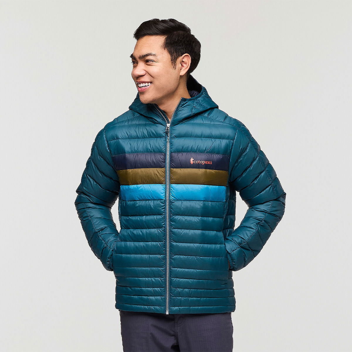 Cotopaxi Fuego Down Hooded dunjakke, herre (Abyss Stripes)