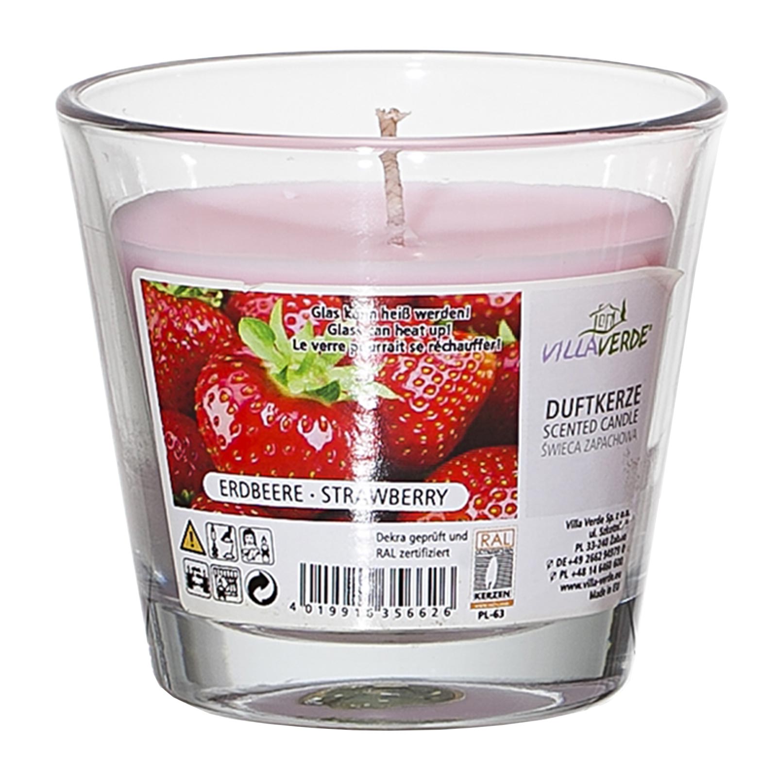 Duftkerze - Erdbeere - 8 cm