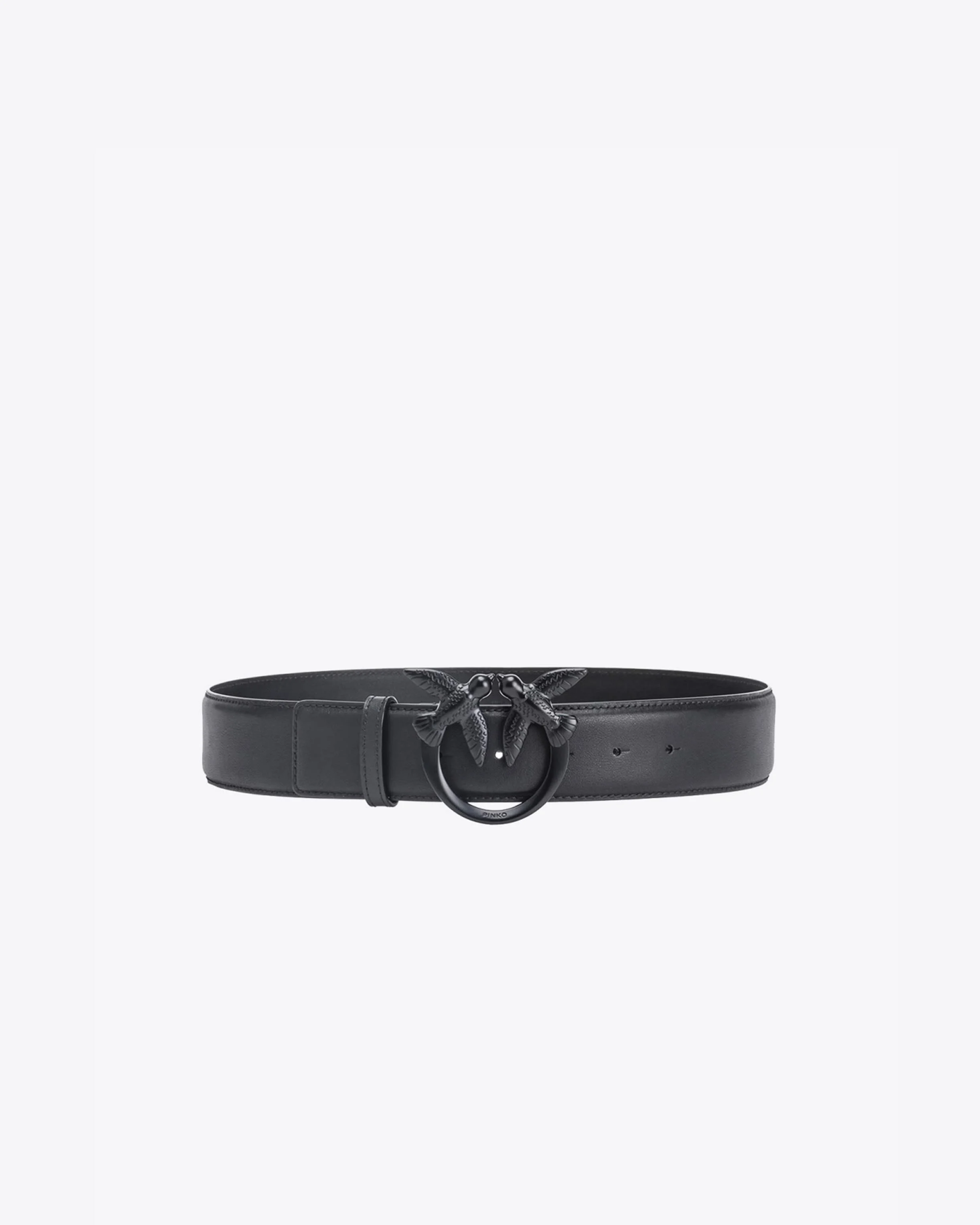 Ceinture taille haute love birds color block 4 cm | Noir