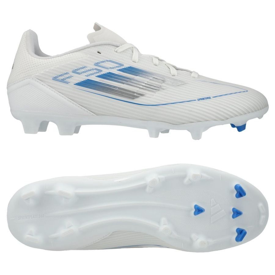 adidas F50 League FG/AG Polar Victory - Blanc/Argenté/Bleu