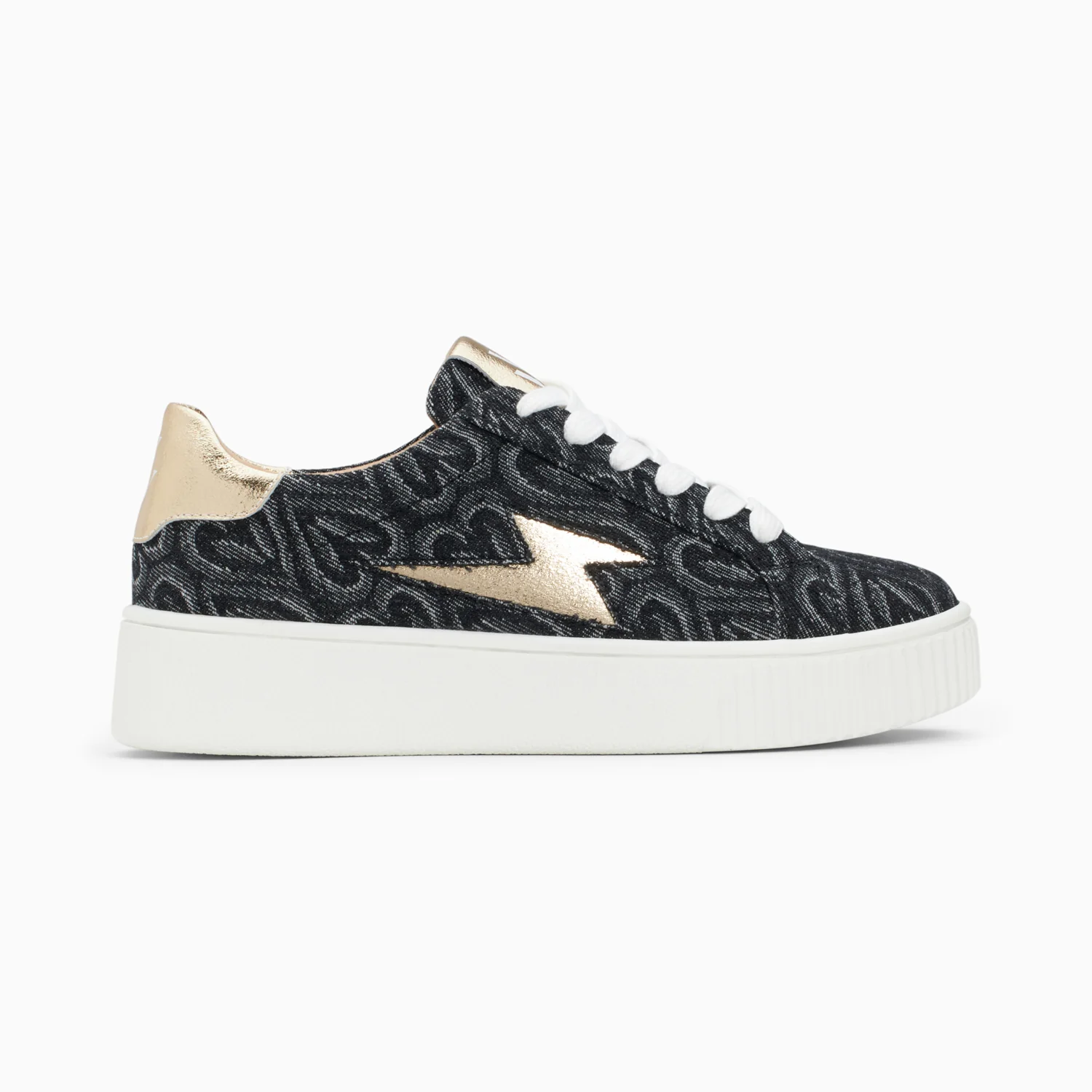 Sneakers-Baskets éclair Enola noir coeur à lacets