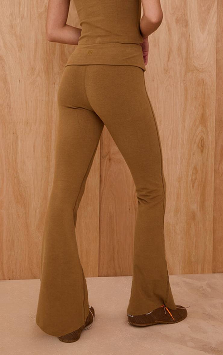 Marron Pantalon De Yoga En Coton Doux Mélange Prune Profond