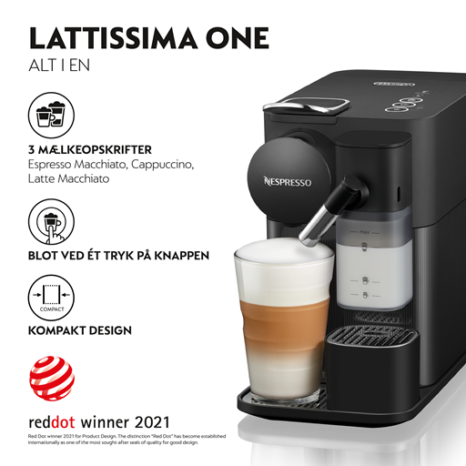 Nespresso Lattissima One Kaffemaskine, Sort