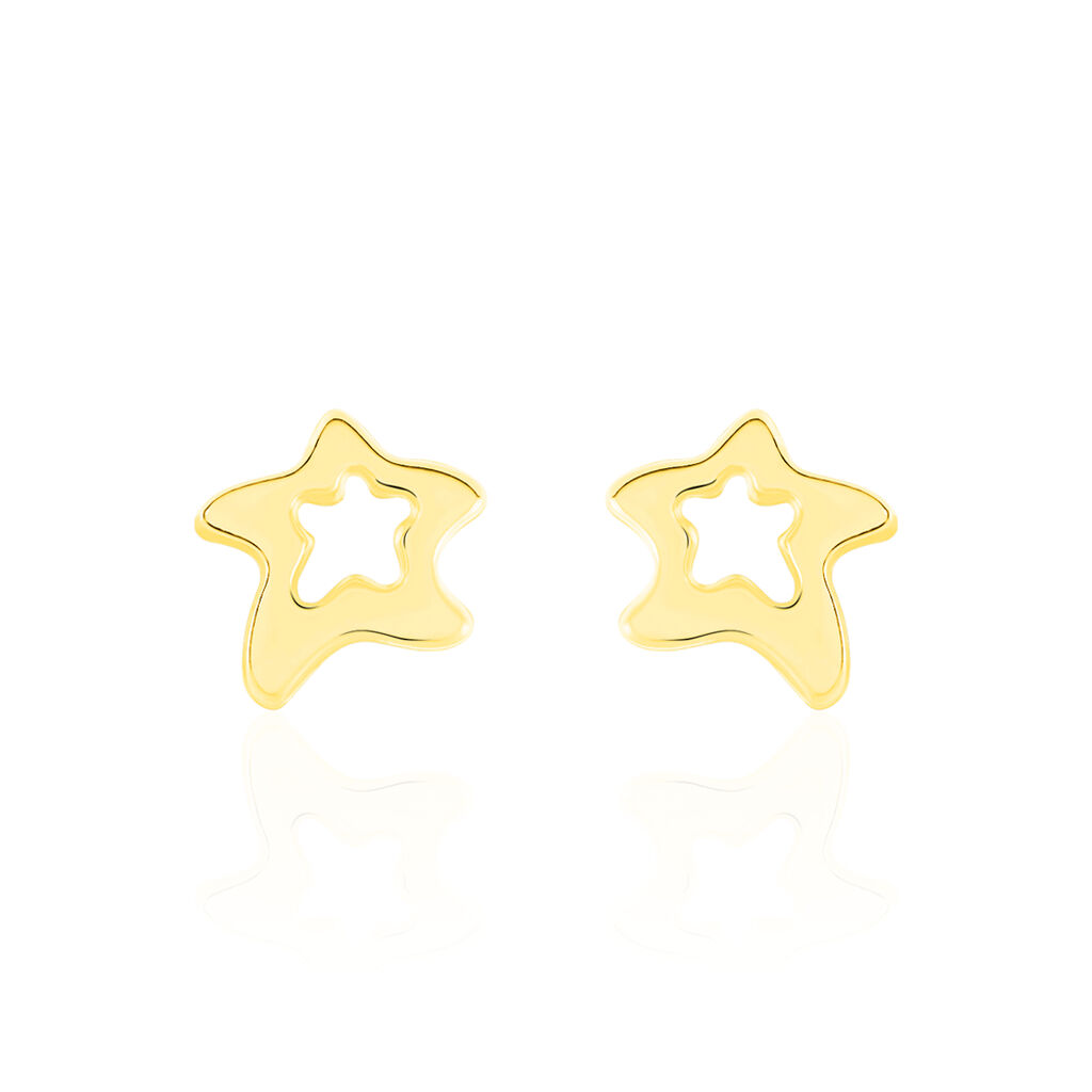 Boucles D'oreilles Puces Alphonsine Etoile De Mer Or Jaune
