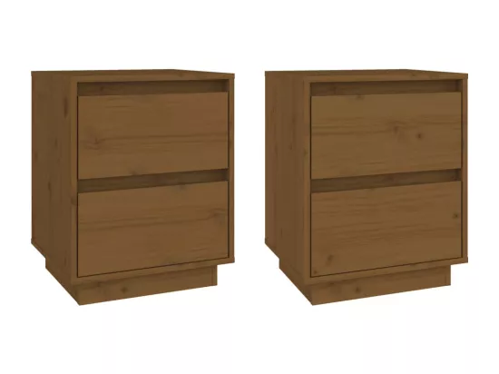 Tables de chevet 2 pcs Marron miel 40x35x50 cm Bois de pin