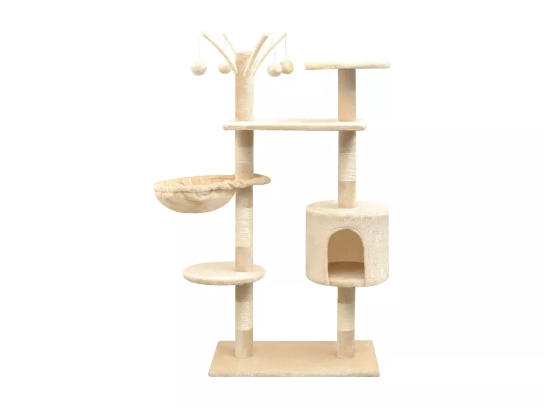 Arbre à chat avec griffoirs en sisal 125 cm Beige