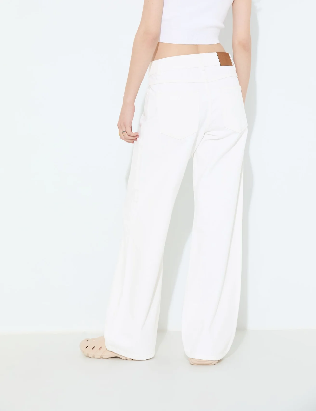 Jean coupe wide leg blanc