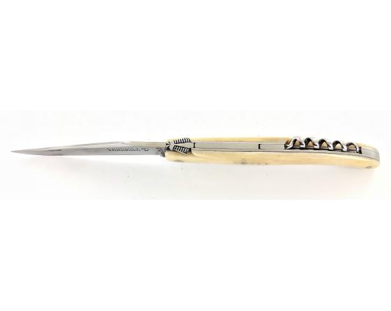 Design Beillonnet MOF - Laguiole 12 cm - Tire-bouchon - Os de chameau Couteau de Poche Design Beillonnet - PassionFrance