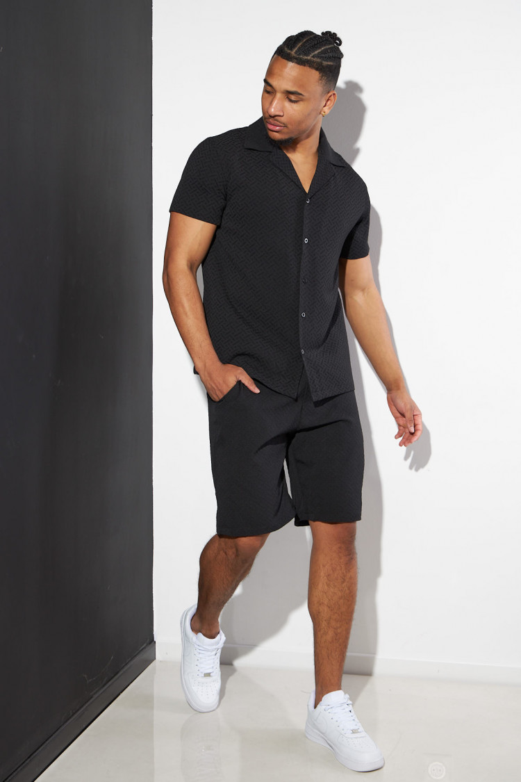 Ensemble 2 pièces chemise + short noir