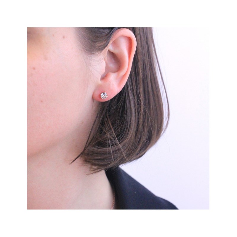 Boucles d'oreilles Mary - Or Rosé et Cristal