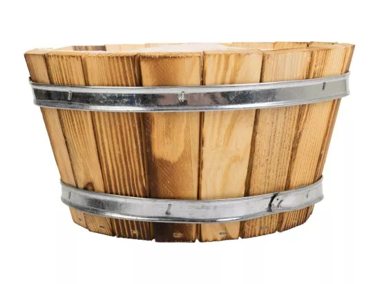 Panier en bois et corde marron d22x12h