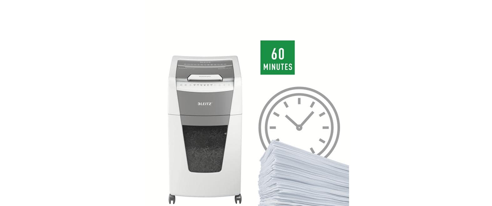 Aktenvernichter IQ Autofeed Office, P-5, 300 Blatt<br>Automatischer Dokumentenvernichter (auto) mit Mikroschnitt für sichere Vernichtung vertraulicher Unterlagen